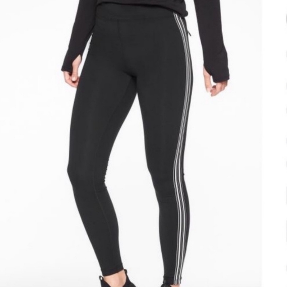ATHLETA Track Tux Tight Black Striped Size XSP